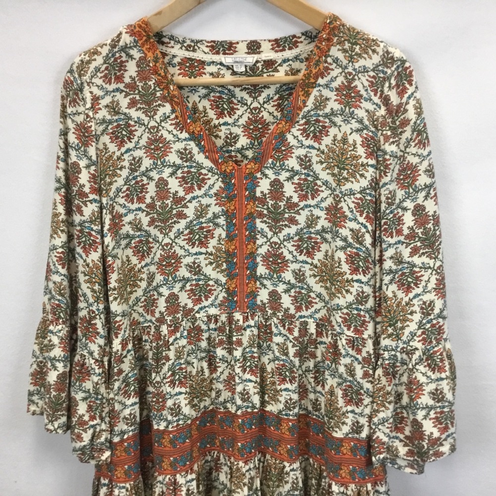 Fat Face Lila Boheme Trapeze Boho Dress Orange Western Festival Size 6 - Picture 6 of 12